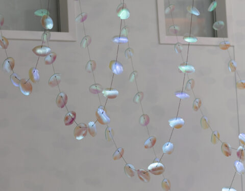 Slumped dichroic glass petals